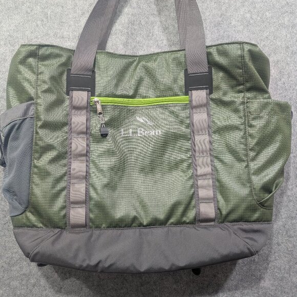 L.L. Bean Convertible Tote and backpack bag green beach camping travel shopping - Picture 1 of 16